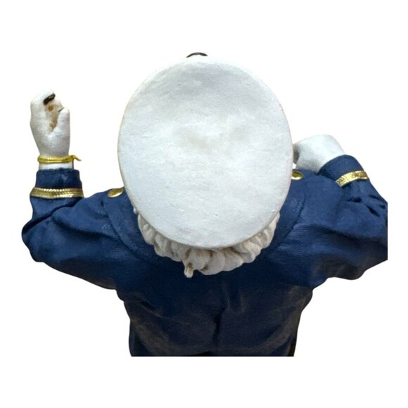 Clothtique By Possible Dreams Captain Wood Figure Santa Blue Suit White Hat 10" - Picture 12 of 16